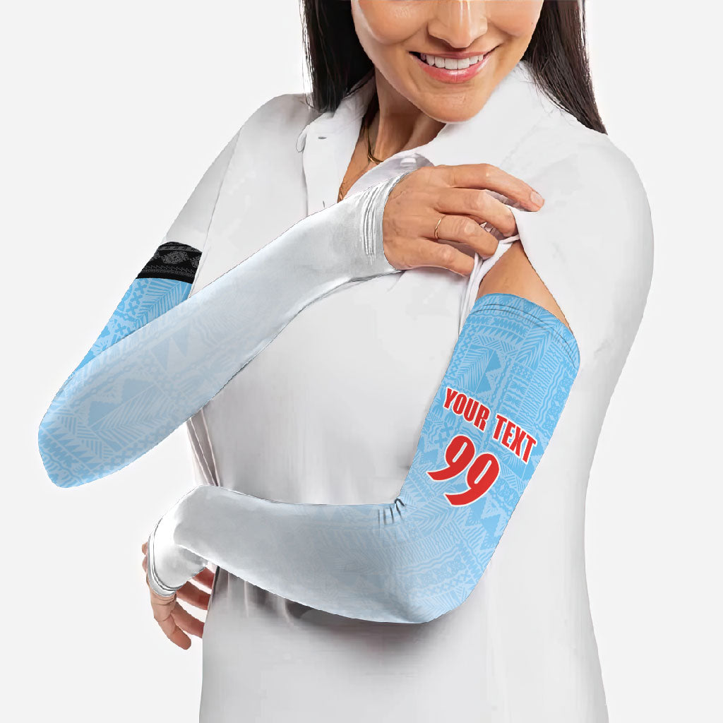 Custom Fijian Rugby Arm Sleeves Tapa Pattern Retro Sporty Style LT03 - Polynesian Pride
