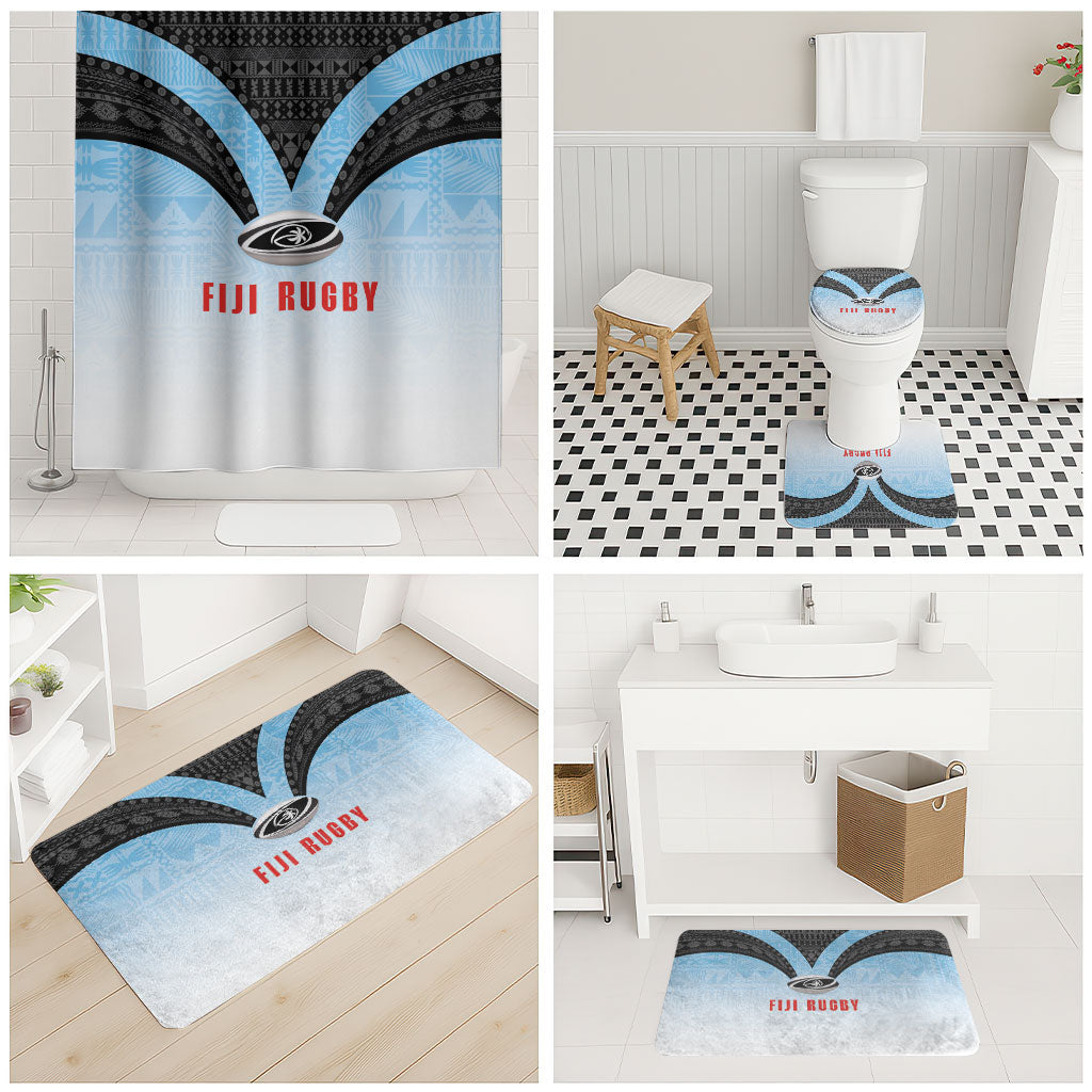 Fijian Rugby Bathroom Set Tapa Pattern Retro Sporty Style LT03 - Polynesian Pride