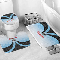 Fijian Rugby Bathroom Set Tapa Pattern Retro Sporty Style LT03 Mat Set Only (3 pcs) One Size White - Polynesian Pride
