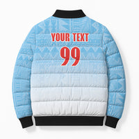 Custom Fijian Rugby Bomber Puffer Jacket Tapa Pattern Retro Sporty Style LT03 - Polynesian Pride