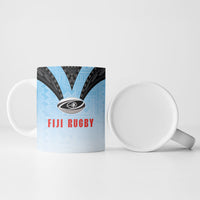 Custom Fijian Rugby Ceramic Mug Tapa Pattern Retro Sporty Style LT03 - Polynesian Pride