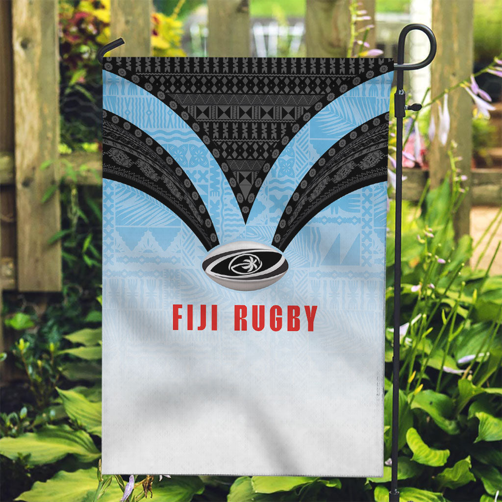 Fijian Rugby Garden Flag Tapa Pattern Retro Sporty Style LT03 Garden Flag White - Polynesian Pride