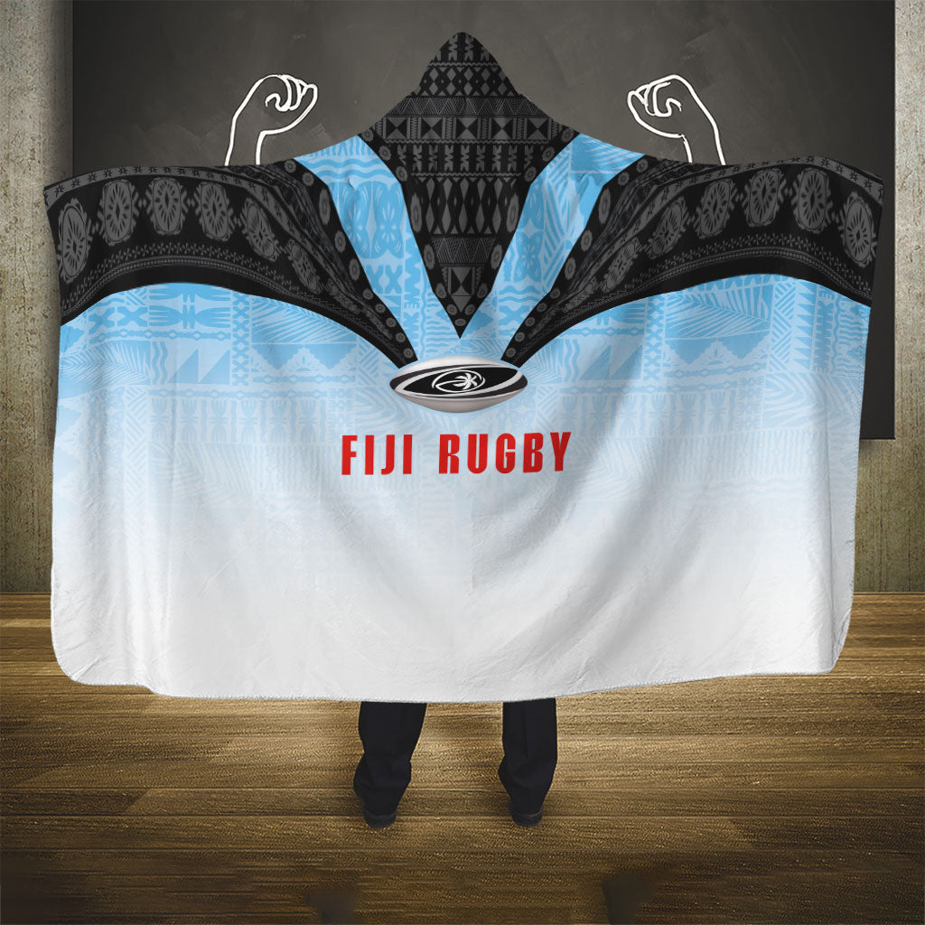 Fijian Rugby Hooded Blanket Tapa Pattern Retro Sporty Style LT03 - Polynesian Pride