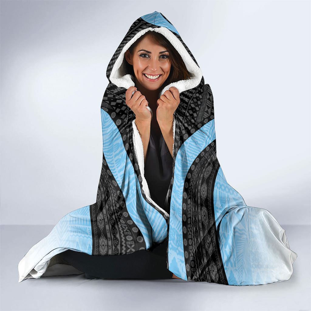 Fijian Rugby Hooded Blanket Tapa Pattern Retro Sporty Style LT03 - Polynesian Pride