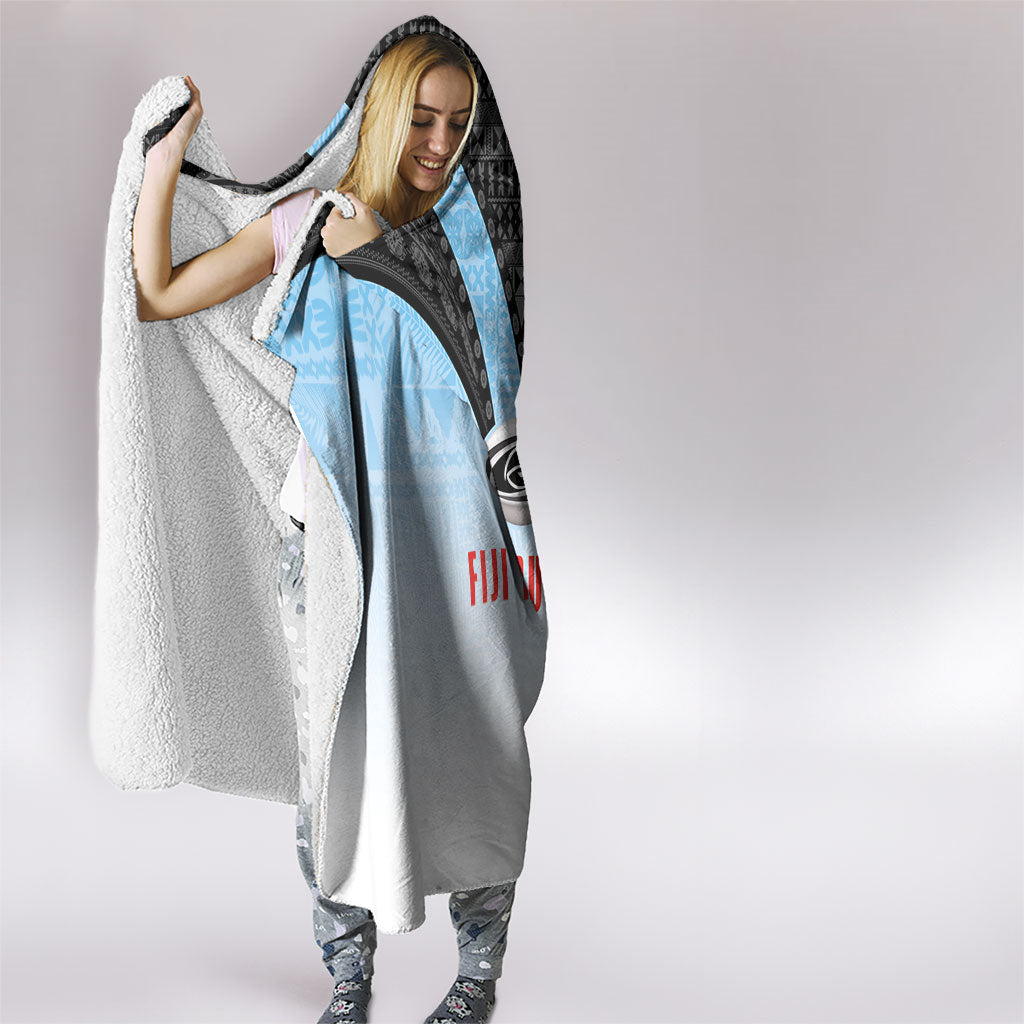 Fijian Rugby Hooded Blanket Tapa Pattern Retro Sporty Style LT03 - Polynesian Pride
