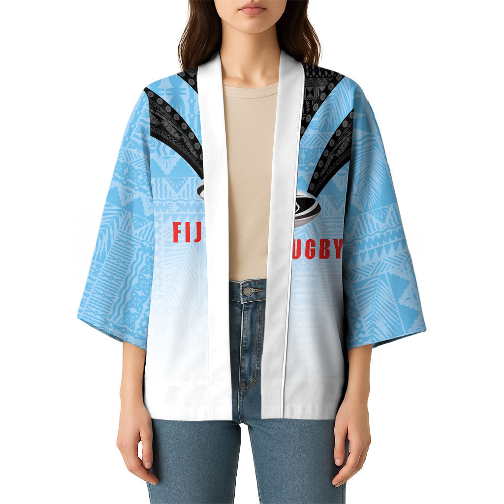 Custom Fijian Rugby Kimono Tapa Pattern Retro Sporty Style LT03 - Polynesian Pride