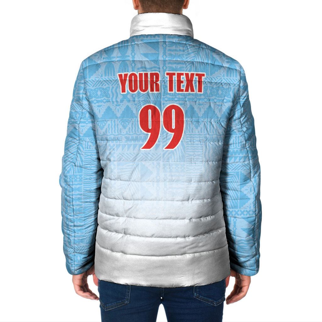 Custom Fijian Rugby Padded Jacket Tapa Pattern Retro Sporty Style LT03 - Polynesian Pride