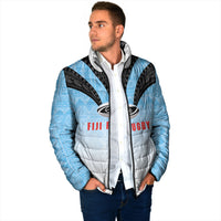 Custom Fijian Rugby Padded Jacket Tapa Pattern Retro Sporty Style LT03 - Polynesian Pride