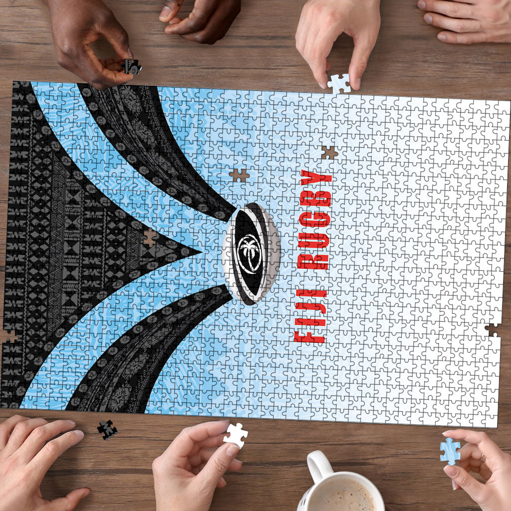 Fijian Rugby Puzzle Tapa Pattern Retro Sporty Style LT03 - Polynesian Pride