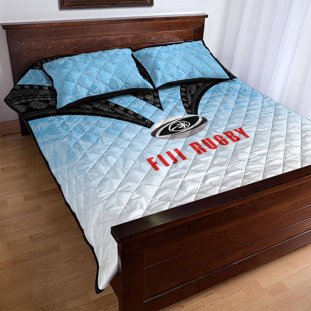 Fijian Rugby Quilt Bed Set Tapa Pattern Retro Sporty Style LT03 - Polynesian Pride