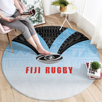Fijian Rugby Round Carpet Tapa Pattern Retro Sporty Style LT03 - Polynesian Pride