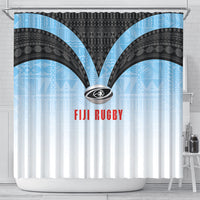 Fijian Rugby Shower Curtain Tapa Pattern Retro Sporty Style LT03 - Polynesian Pride