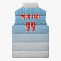 Custom Fijian Rugby Sleeveless Puffer Jacket Tapa Pattern Retro Sporty Style LT03 - Polynesian Pride