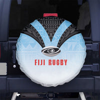 Fijian Rugby Spare Tire Cover Tapa Pattern Retro Sporty Style LT03 No hole White - Polynesian Pride