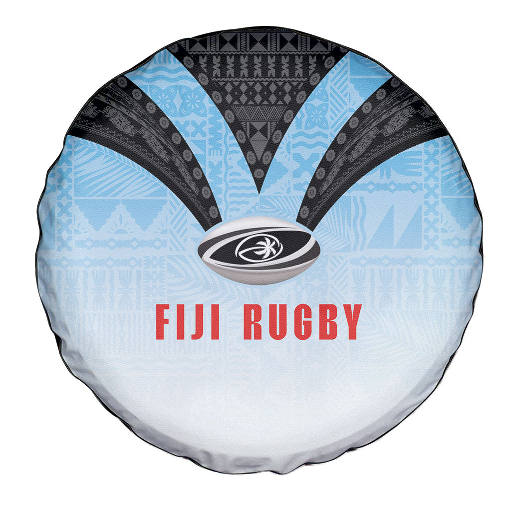 Fijian Rugby Spare Tire Cover Tapa Pattern Retro Sporty Style LT03 - Polynesian Pride