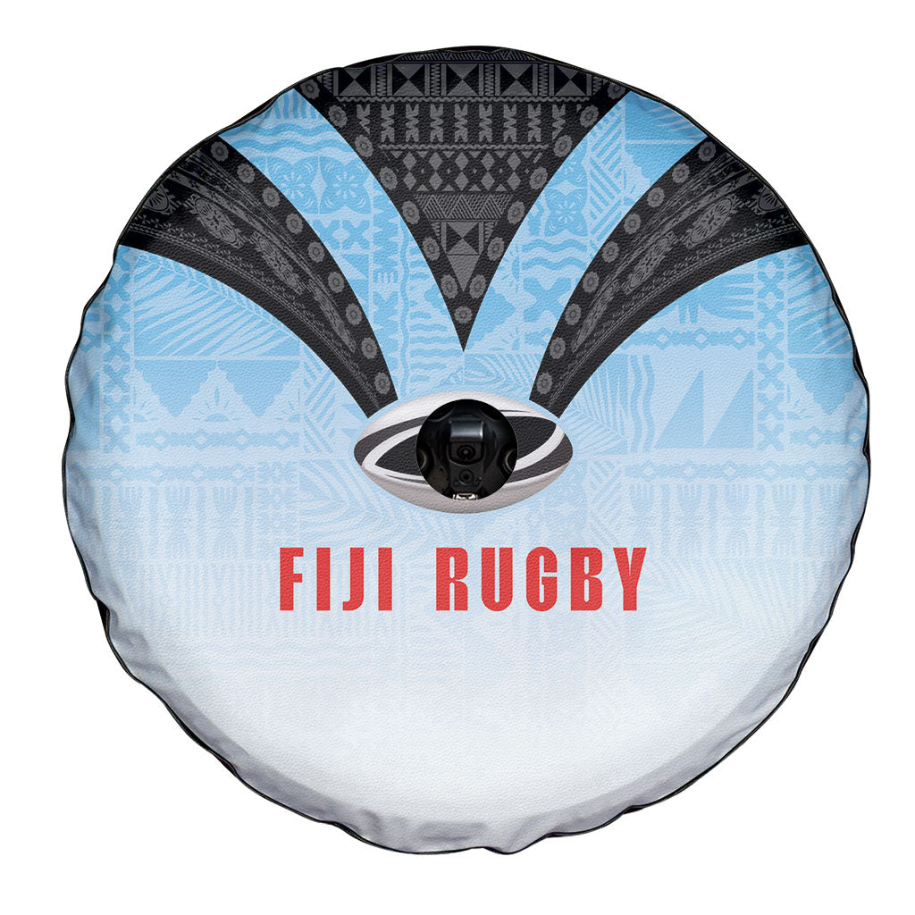 Fijian Rugby Spare Tire Cover Tapa Pattern Retro Sporty Style LT03 - Polynesian Pride