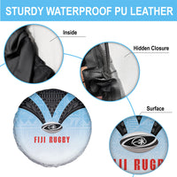 Fijian Rugby Spare Tire Cover Tapa Pattern Retro Sporty Style LT03 - Polynesian Pride