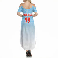 Custom Fijian Rugby Summer Maxi Dress Tapa Pattern Retro Sporty Style LT03 - Polynesian Pride