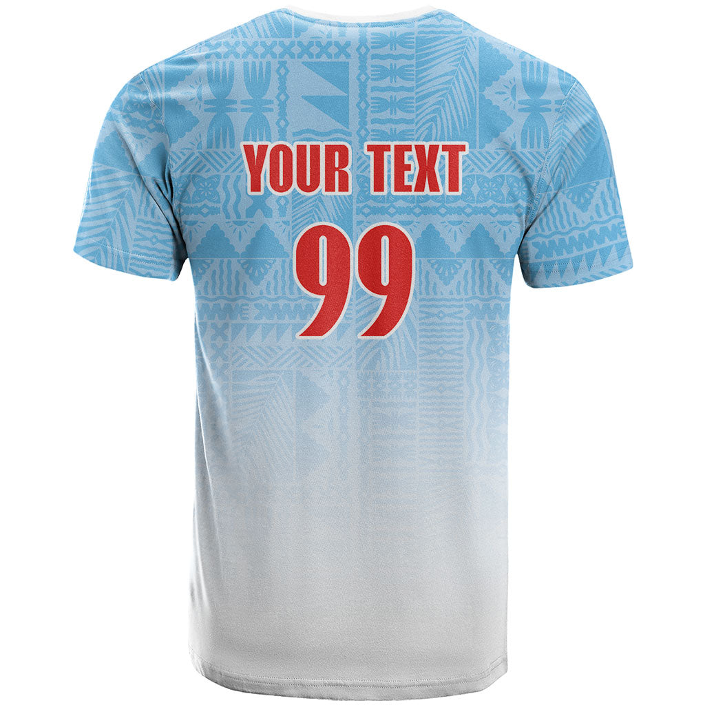Custom Fijian Rugby T Shirt Tapa Pattern Retro Sporty Style LT03 - Polynesian Pride