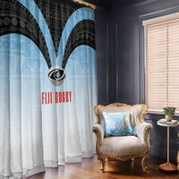 Fijian Rugby Window Curtain Tapa Pattern Retro Sporty Style LT03 - Polynesian Pride