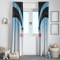 Fijian Rugby Window Curtain Tapa Pattern Retro Sporty Style LT03 - Polynesian Pride