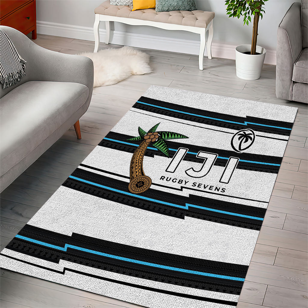 Fijian Rugby Sevens Area Rug Masi Tapa Pattern Stripes Sporty Style LT03 - Polynesian Pride