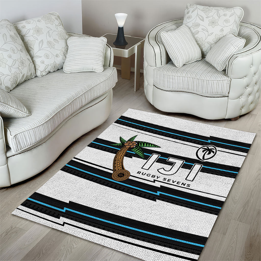 Fijian Rugby Sevens Area Rug Masi Tapa Pattern Stripes Sporty Style LT03 - Polynesian Pride
