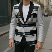 Custom Fijian Rugby Sevens Blazer Masi Tapa Pattern Stripes Sporty Style LT03 - Polynesian Pride