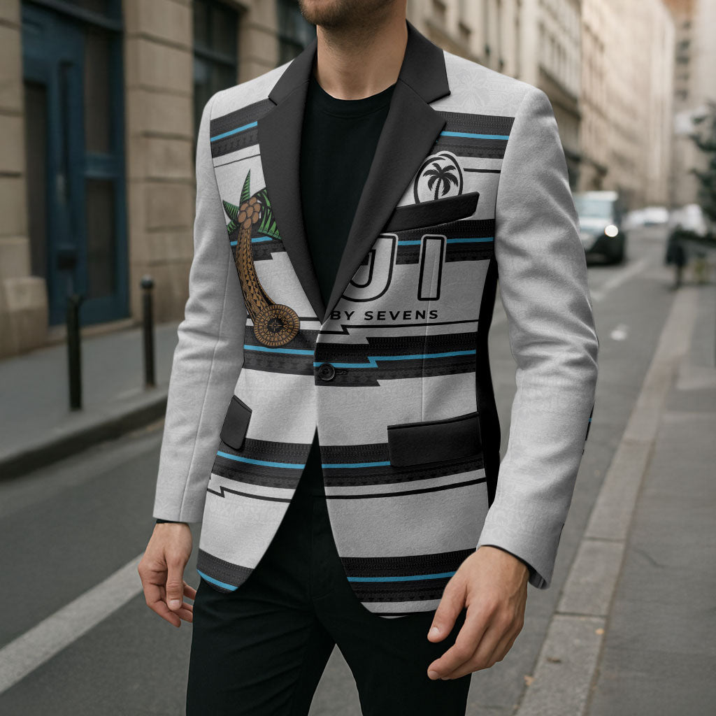 Custom Fijian Rugby Sevens Blazer Masi Tapa Pattern Stripes Sporty Style LT03 - Polynesian Pride