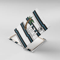 Fijian Rugby Sevens Canvas Wall Art Masi Tapa Pattern Stripes Sporty Style LT03 With Frame White - Polynesian Pride