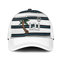 Fijian Rugby Sevens Classic Cap Masi Tapa Pattern Stripes Sporty Style LT03 Universal Fit White - Polynesian Pride