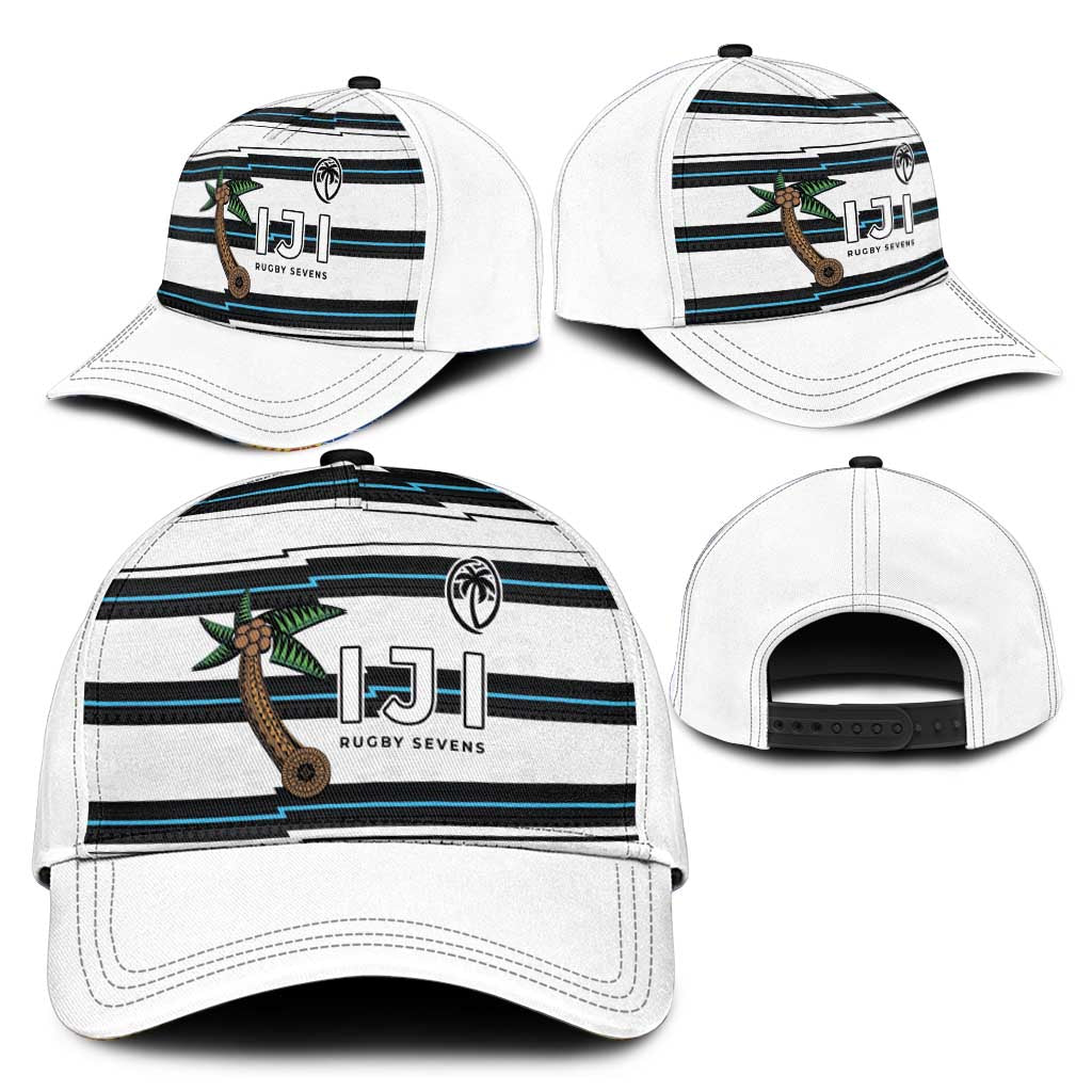 Fijian Rugby Sevens Classic Cap Masi Tapa Pattern Stripes Sporty Style LT03 - Polynesian Pride