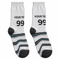 Custom Fijian Rugby Sevens Crew Socks Masi Tapa Pattern Stripes Sporty Style LT03 - Polynesian Pride