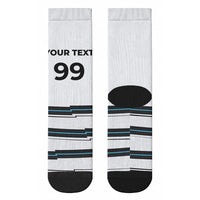 Custom Fijian Rugby Sevens Crew Socks Masi Tapa Pattern Stripes Sporty Style LT03 - Polynesian Pride