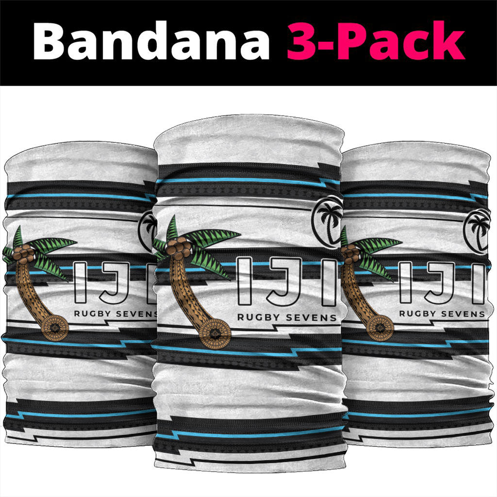 Fijian Rugby Sevens Neck Gaiter Masi Tapa Pattern Stripes Sporty Style LT03 package One Size: 25*50cm White - Polynesian Pride