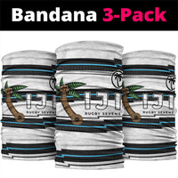 Fijian Rugby Sevens Neck Gaiter Masi Tapa Pattern Stripes Sporty Style LT03 package One Size: 25*50cm White - Polynesian Pride