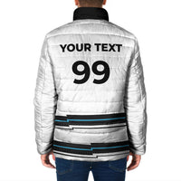Custom Fijian Rugby Sevens Padded Jacket Masi Tapa Pattern Stripes Sporty Style LT03 - Polynesian Pride