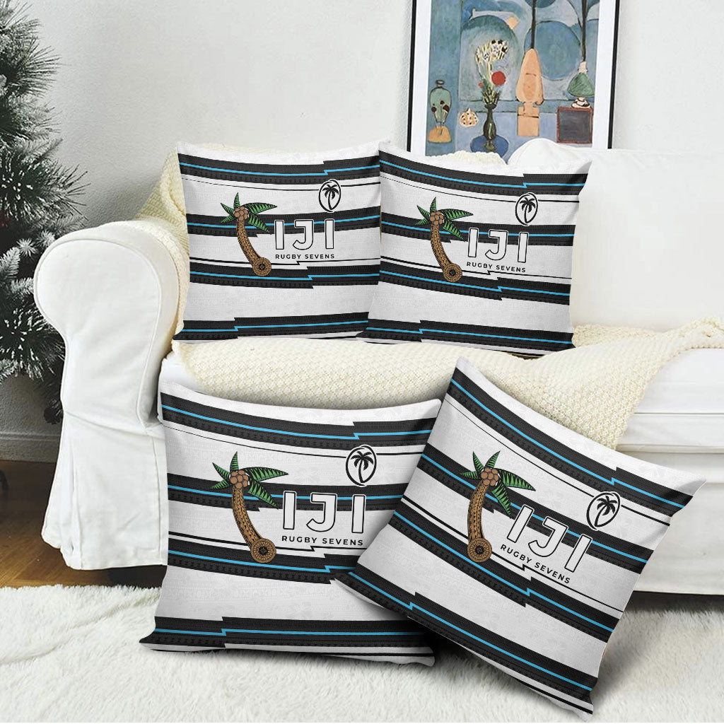 Fijian Rugby Sevens Pillow Cover Masi Tapa Pattern Stripes Sporty Style LT03 - Polynesian Pride