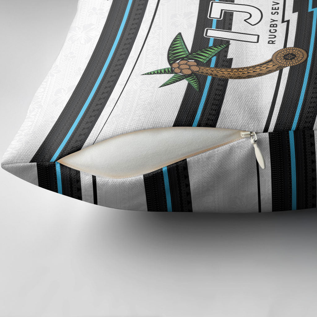 Fijian Rugby Sevens Pillow Cover Masi Tapa Pattern Stripes Sporty Style LT03 - Polynesian Pride