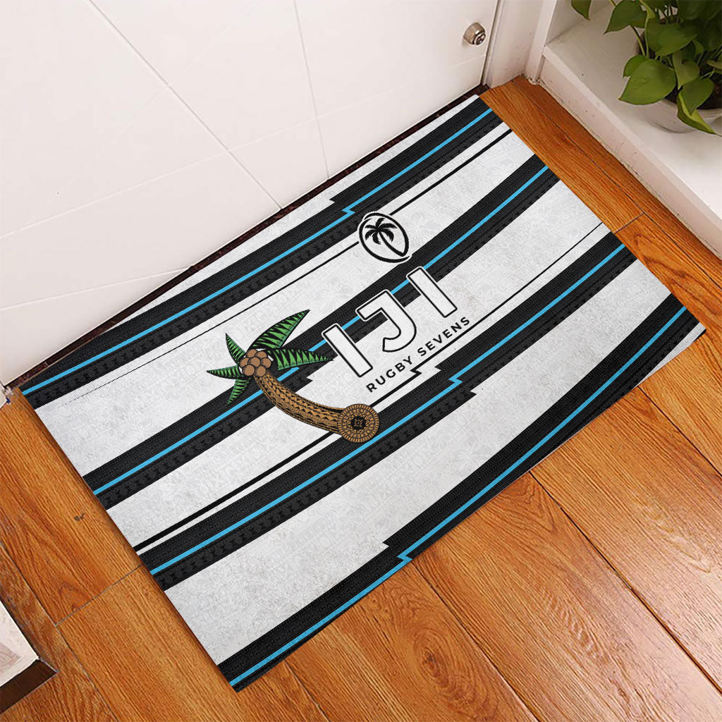 Fijian Rugby Sevens Rubber Doormat Masi Tapa Pattern Stripes Sporty Style LT03 - Polynesian Pride