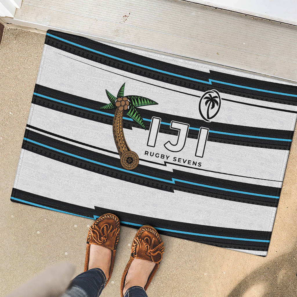 Fijian Rugby Sevens Rubber Doormat Masi Tapa Pattern Stripes Sporty Style LT03 - Polynesian Pride
