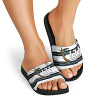 Fijian Rugby Sevens Slide Sandals Masi Tapa Pattern Stripes Sporty Style LT03 - Polynesian Pride