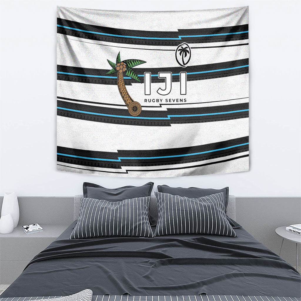 Fijian Rugby Sevens Tapestry Masi Tapa Pattern Stripes Sporty Style LT03 - Polynesian Pride
