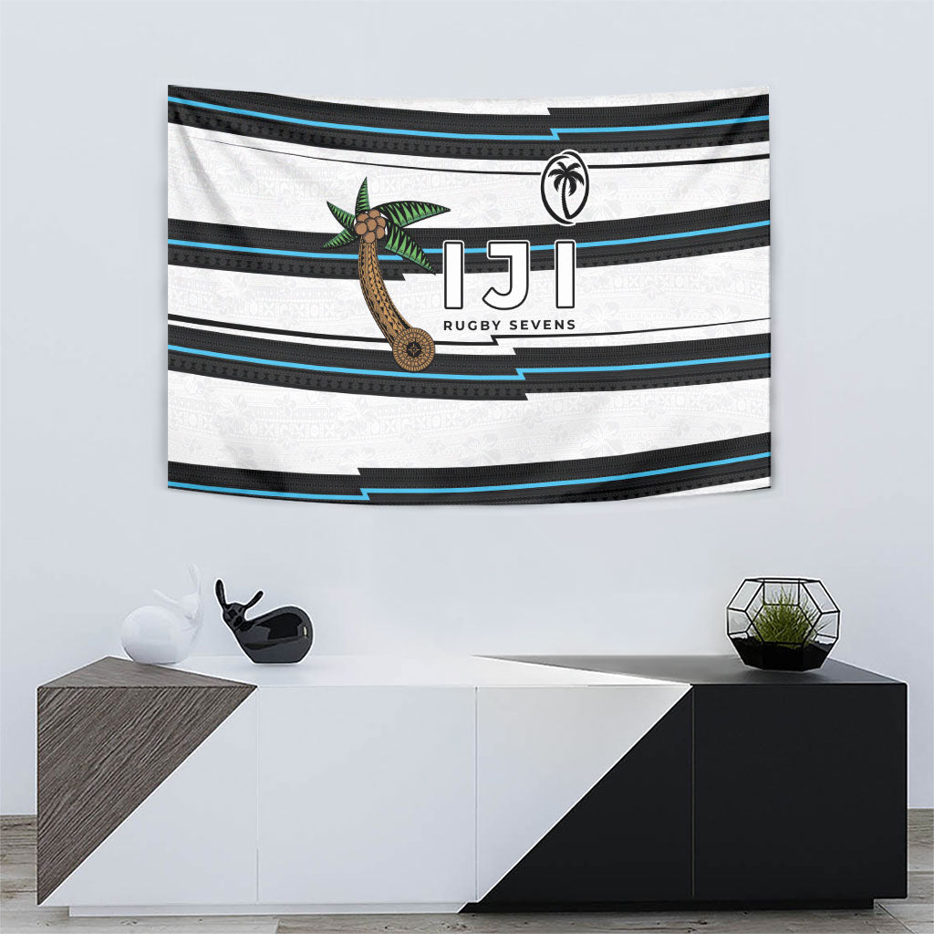 Fijian Rugby Sevens Tapestry Masi Tapa Pattern Stripes Sporty Style LT03 - Polynesian Pride
