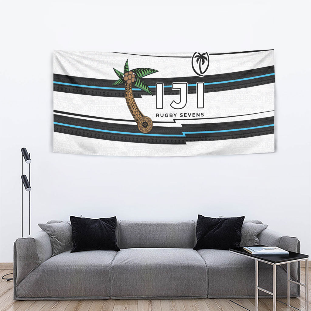 Fijian Rugby Sevens Tapestry Masi Tapa Pattern Stripes Sporty Style LT03 - Polynesian Pride