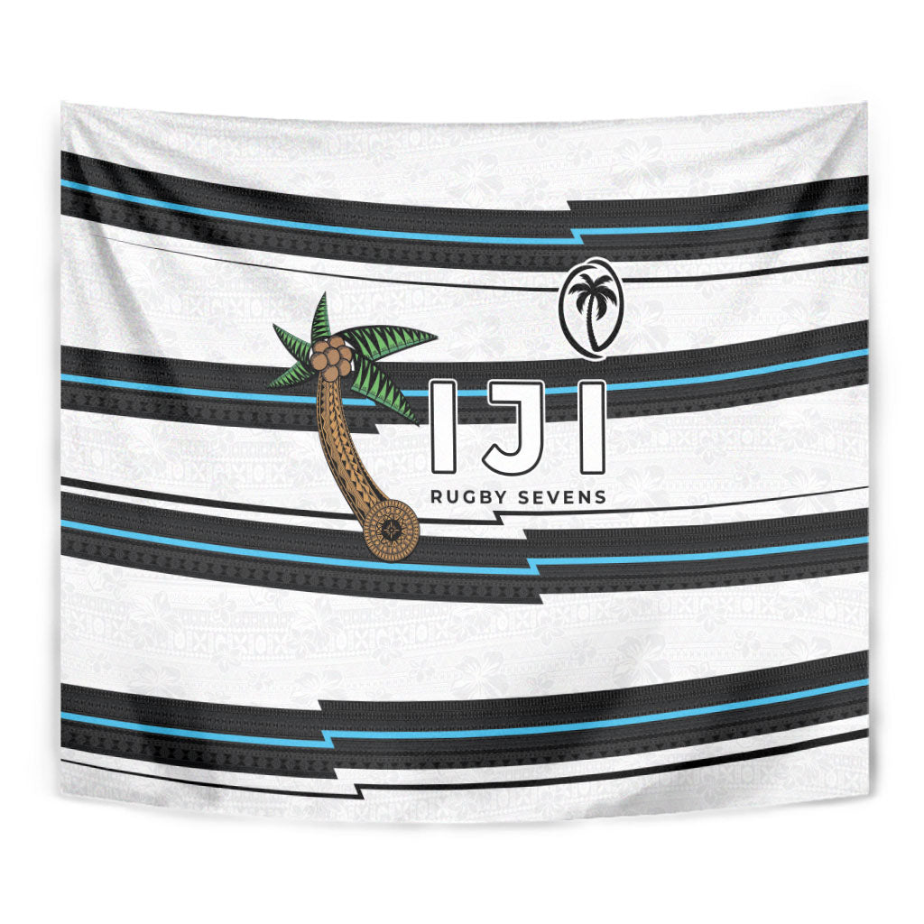 Fijian Rugby Sevens Tapestry Masi Tapa Pattern Stripes Sporty Style LT03 - Polynesian Pride