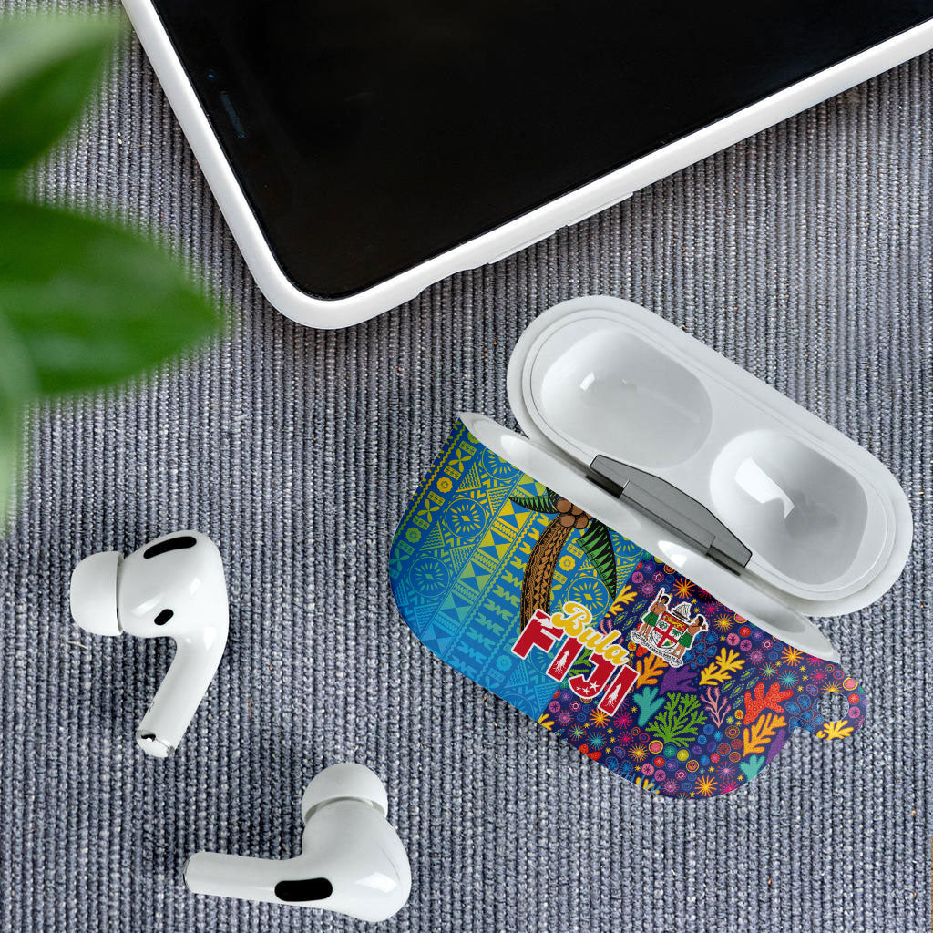 Fijian Coral Reef AirPods Case with Traditional Tapa Pattern Split Style LT03 - Polynesian Pride