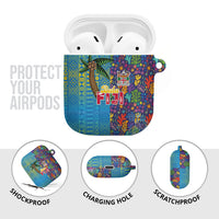 Fijian Coral Reef AirPods Case with Traditional Tapa Pattern Split Style LT03 - Polynesian Pride