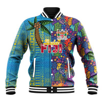 Personalised Fijian Coral Reef Baseball Jacket with Traditional Tapa Pattern Split Style LT03 Unisex Multicolor - Polynesian Pride