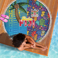 Fijian Coral Reef Beach Blanket with Traditional Tapa Pattern Split Style LT03 - Polynesian Pride